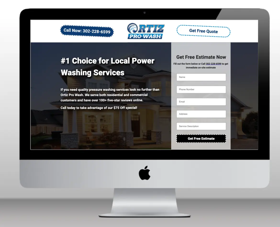 Ortiz Pro Wash Landing Page