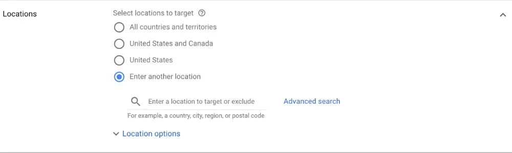Google Ads Location Targeting