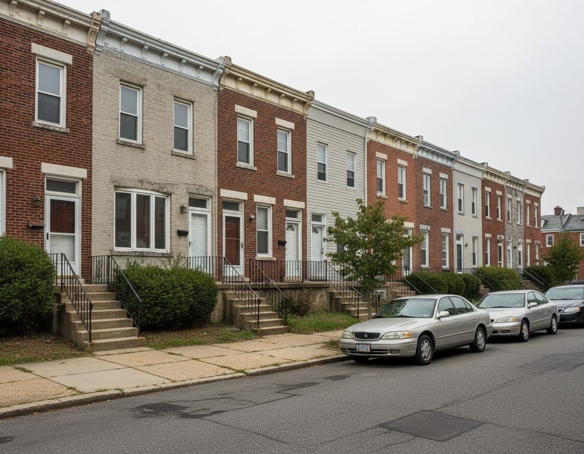 Attached townhouse community in the Baltimore metro area