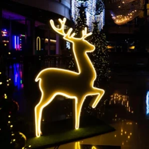 Commercial Christmas Light Installation in Denver Type Wreath