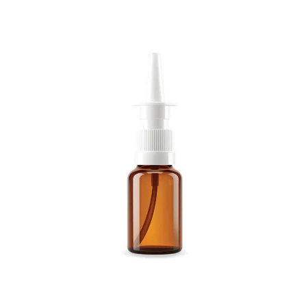 Amber Glass Nasal Spray Bottle with Nozzle