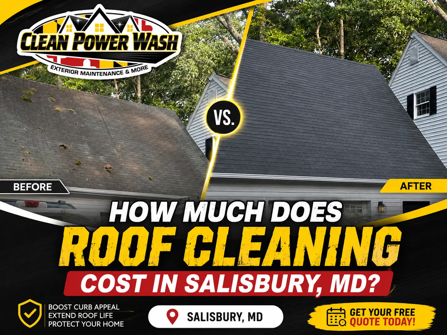 Roof Cleaning Pricing in Salisbury MD