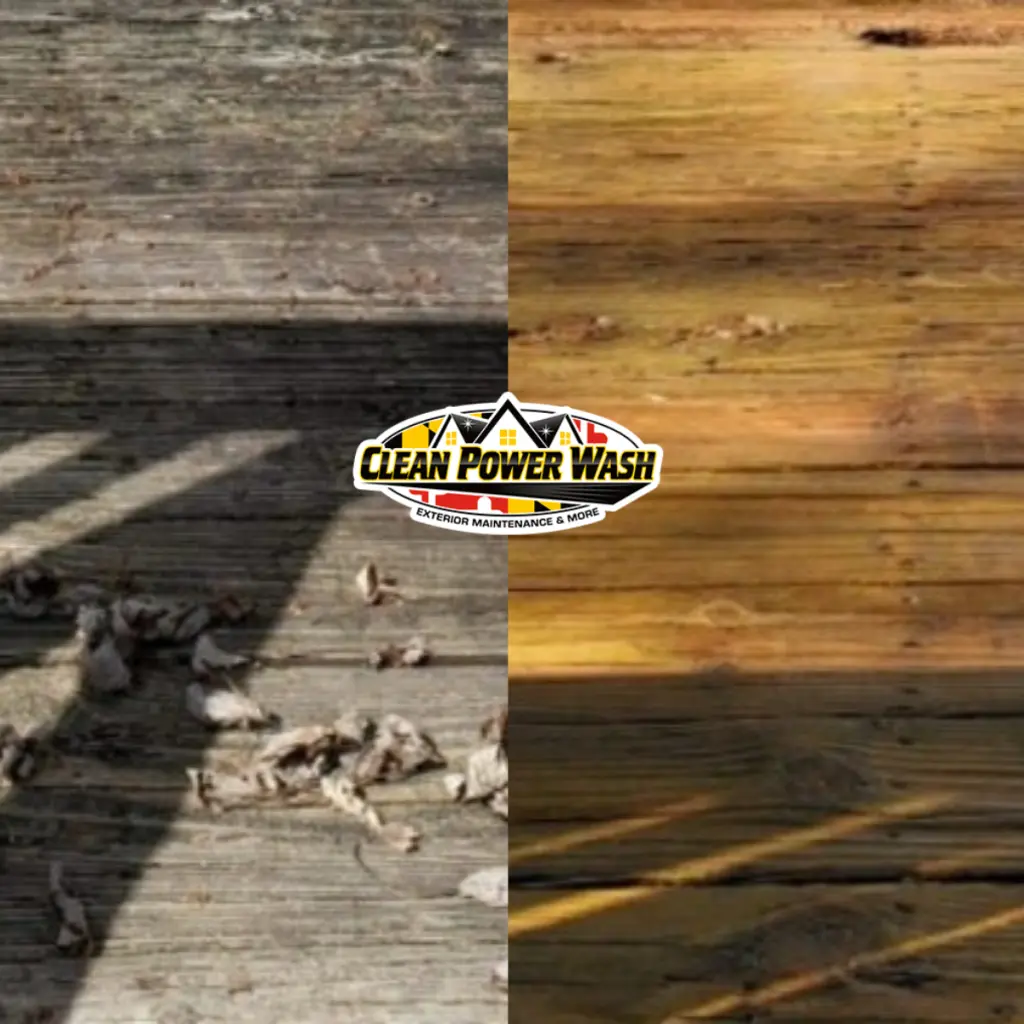 Deck Cleaning Before and After