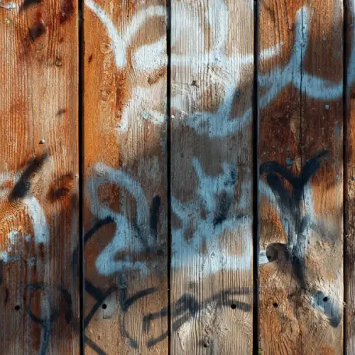 Wood fence graffiti