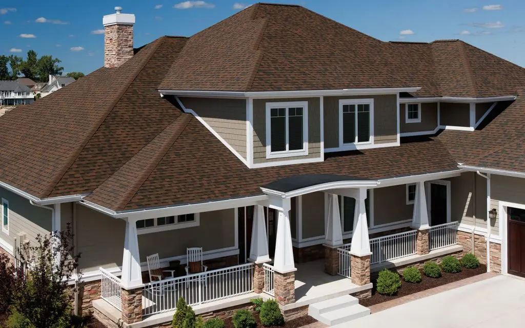 owens corning shingle colors - brownwood shingles on home