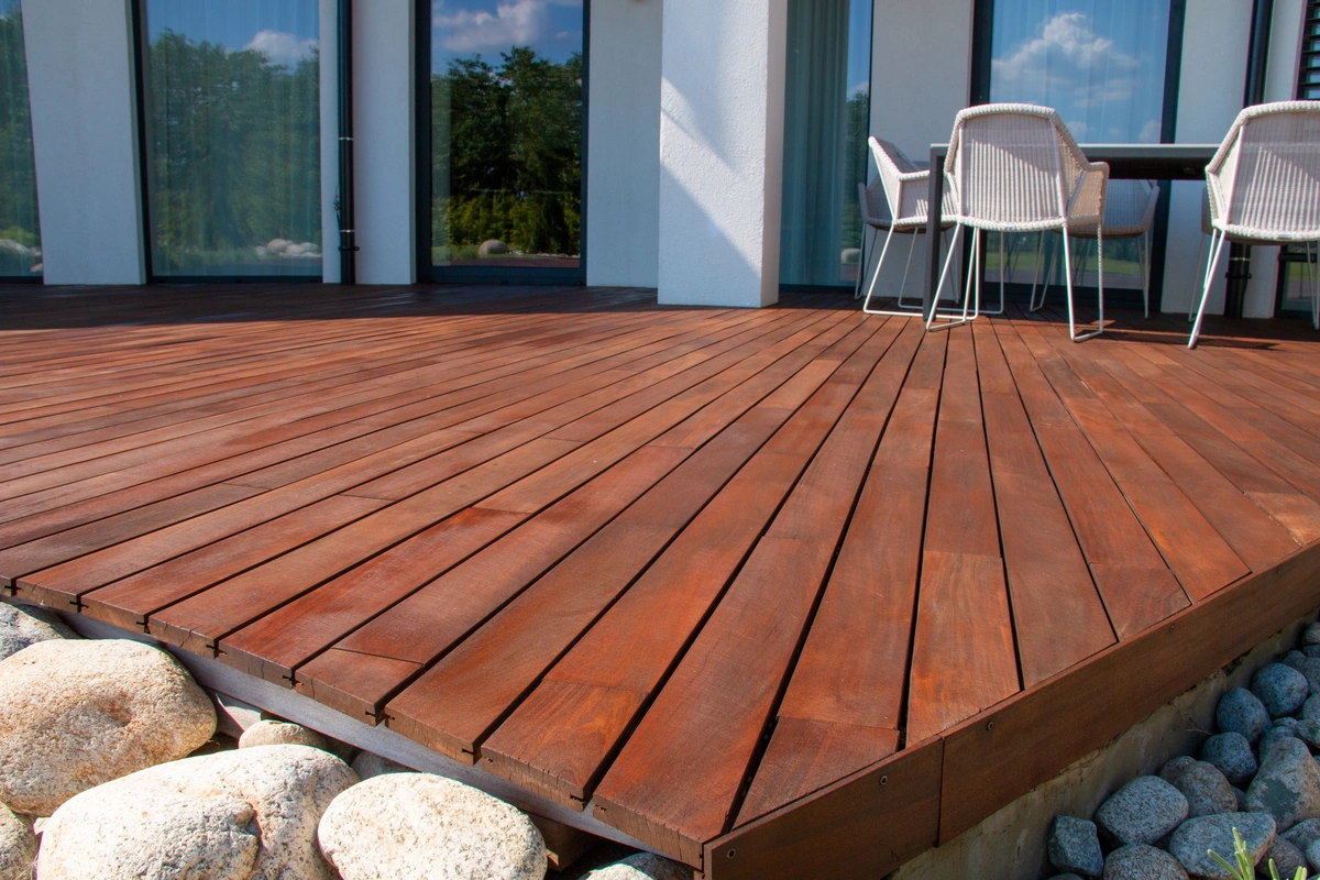 modern house with a ipe wood deck