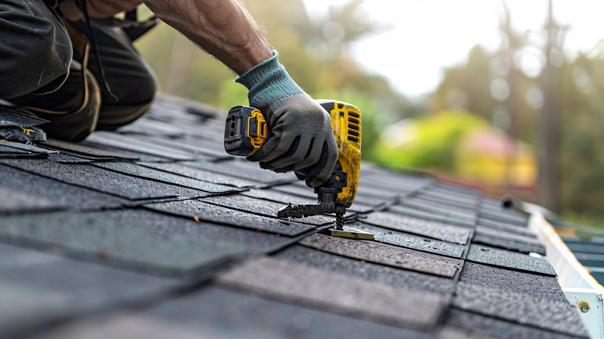 close up to shingle installation