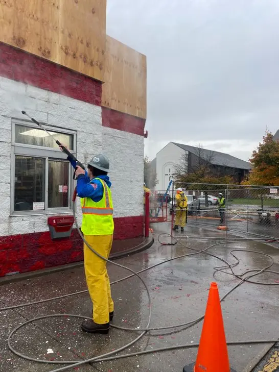 Mcdonald building washing project in Buffalo NY