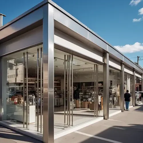 Metal Trims frames storefront Glass Windows and Aluminum Frames