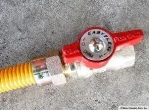 the gas shut off valve to a water heater