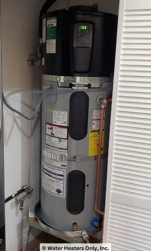 A newly installed heat pump water heater in Fremont, CA.