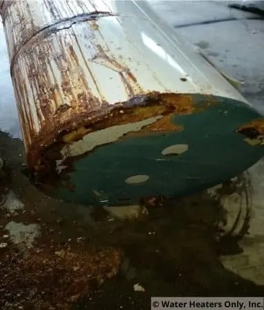 The bottom of this water heater had rusted quite a bit