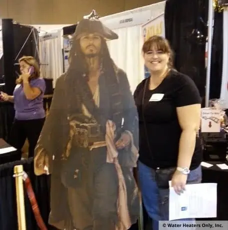 W.H.O. is cheesin it up with Captain Jack Sparrow. 