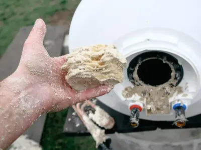 sediment buildup in a water heater