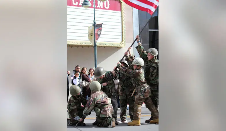 flag raising for local veteran's day