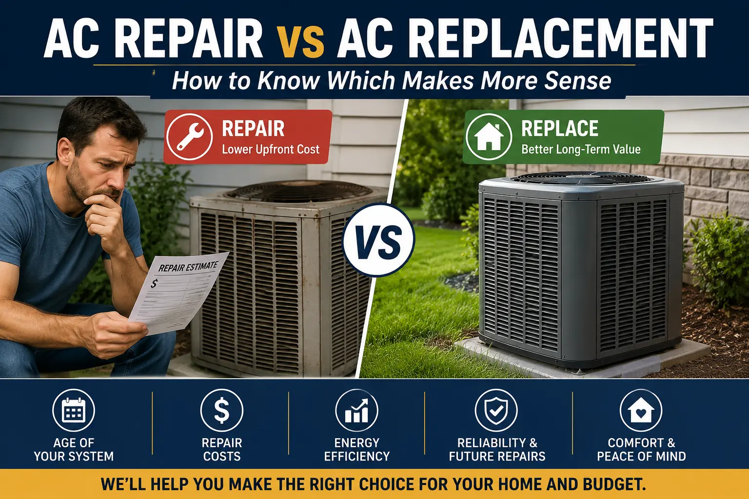 AC repair vs replacement: which suits you?