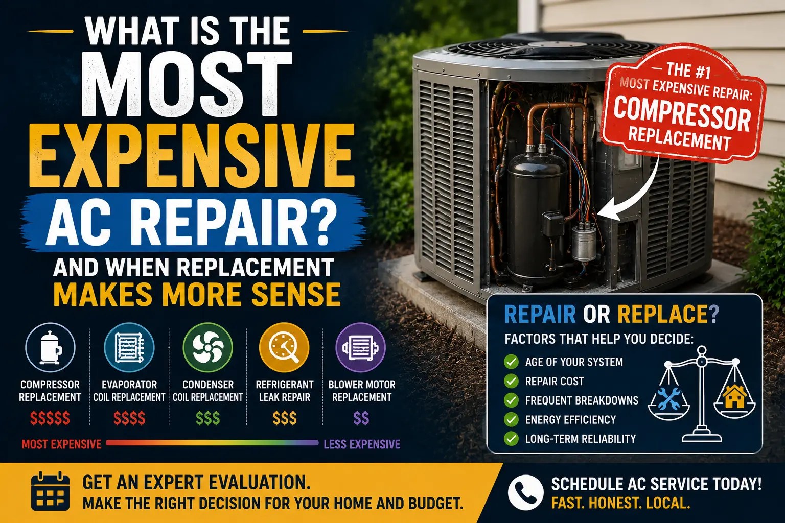 What is the most expensive AC repair?