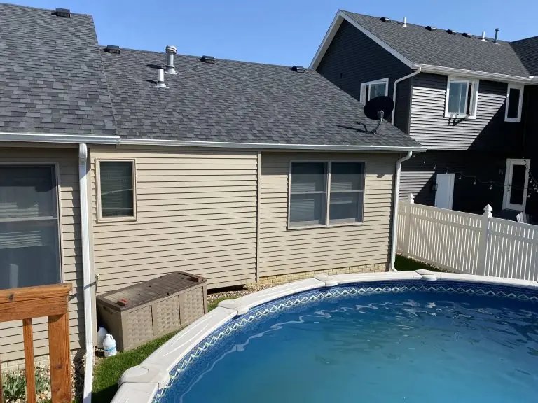 closeup of asphalt roofing