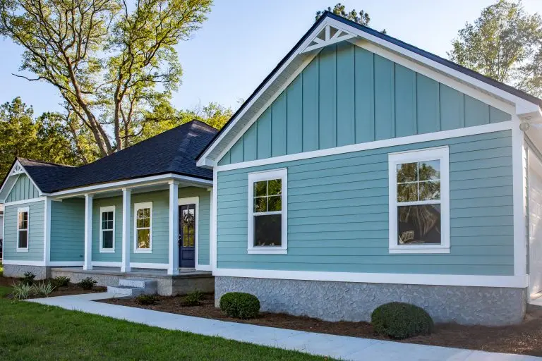 blue siding small houses