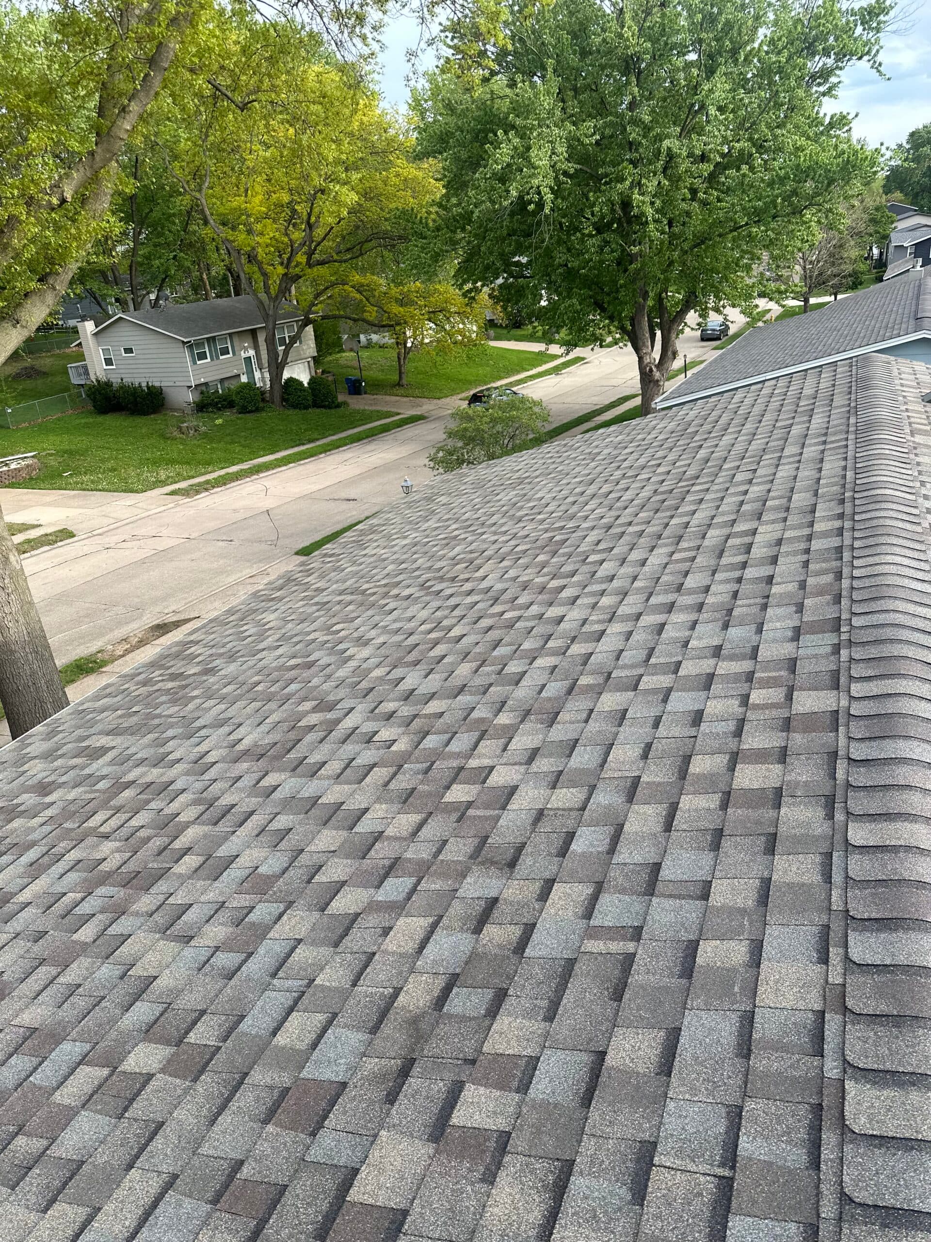 grey shingles roof