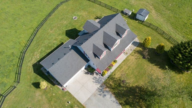 aerial view of big country house