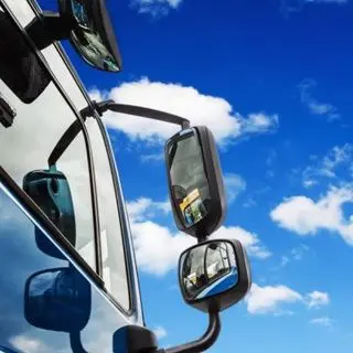 overall mirrors of the truck against the blue sky Chrome and Mirrors