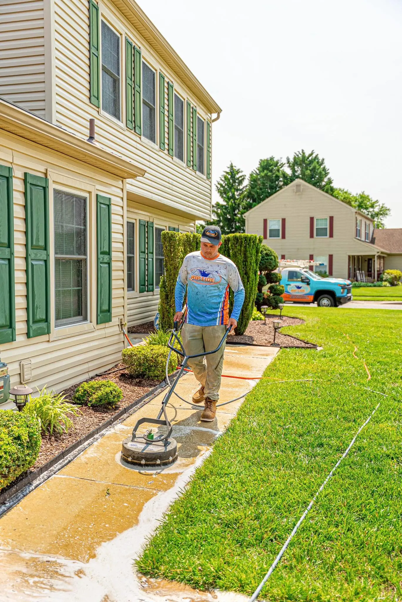 Professional pressure washing project in Harrison Township