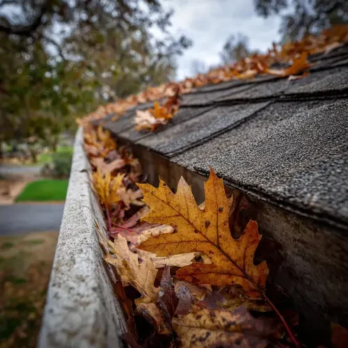 leaves in gutter