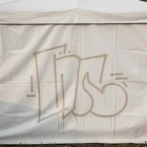 graffiti on canopy