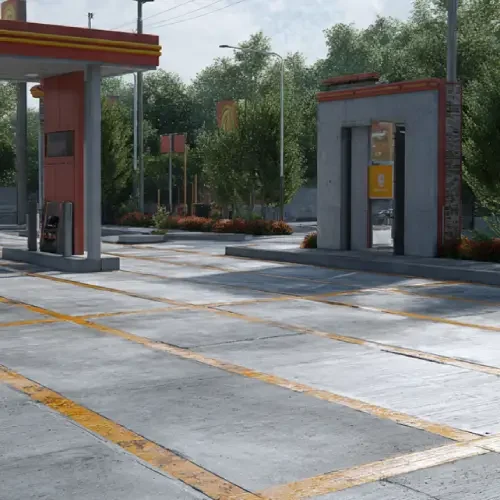 Concrete Drive-Thru Lanes and Pads