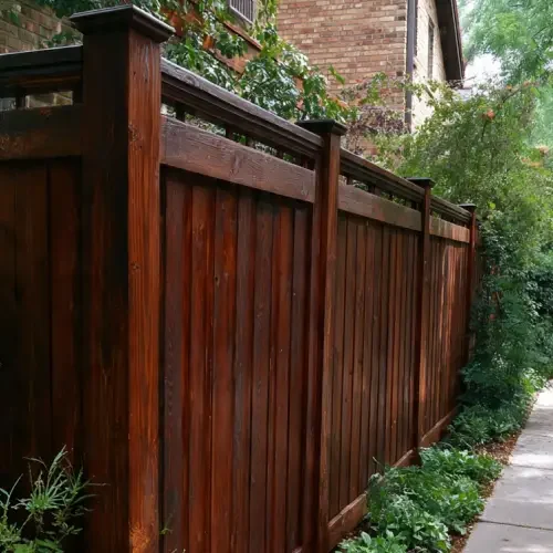 Stained Wood Fencing