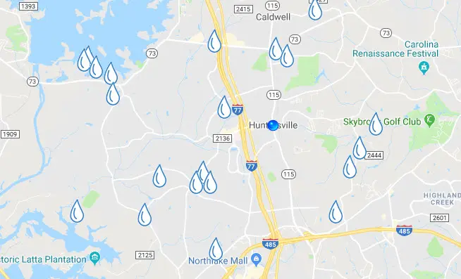 Customer-Map-Huntersville-NC