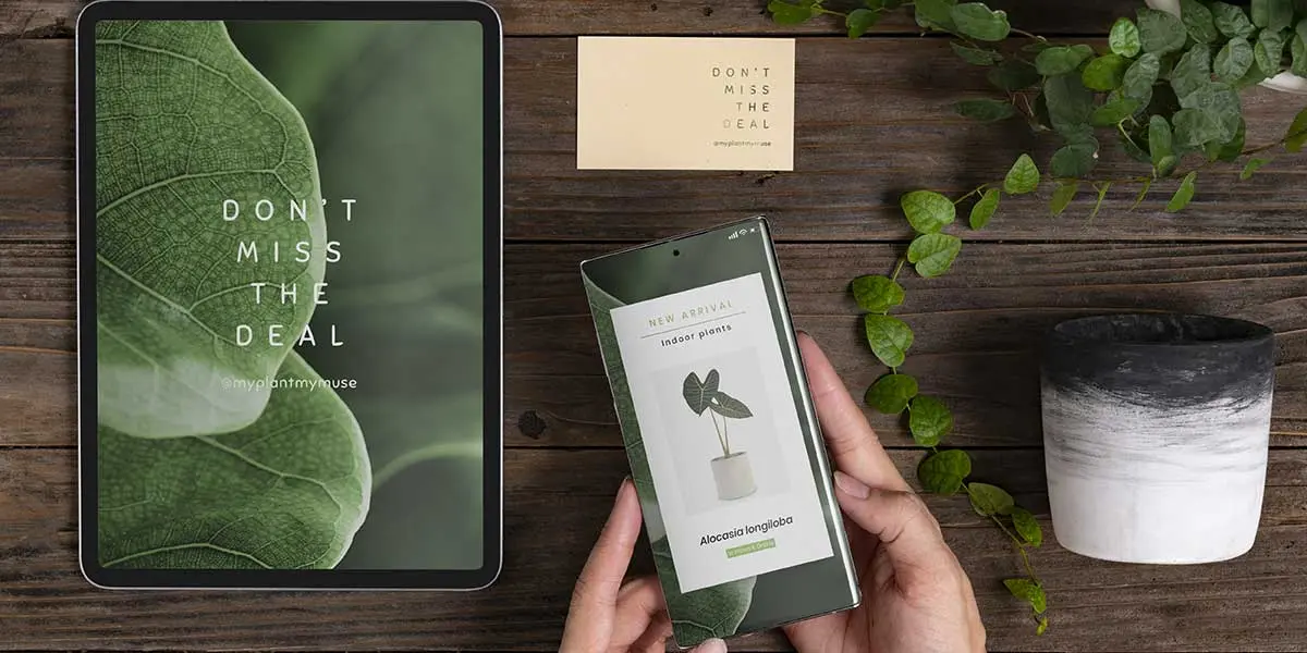 Mobile Landscaping SEO Ranking Guide | Search Strategy Marketing Person holding a smartphone showing a responsive plant website, highlighting how mobile-friendly site design boosts local landscaping search rankings.