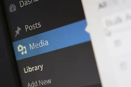 6ways3 | Search Strategy Marketing A close-up of WordPress’s console, highlighting the “media” tab.