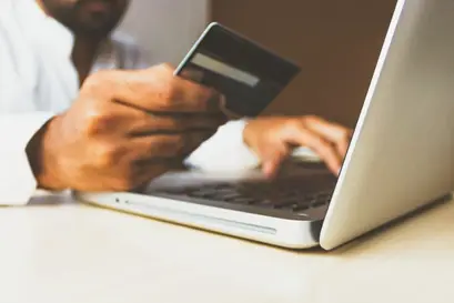Person shopping online.
