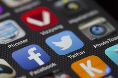 A smartphone screen showing social media app icons.