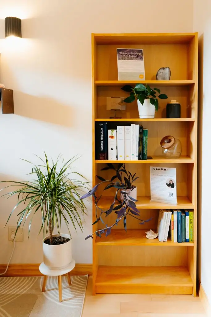 Bookshelf in Dr. Barrett's office