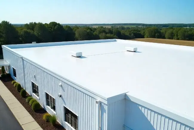 commercial building with white tpo roof