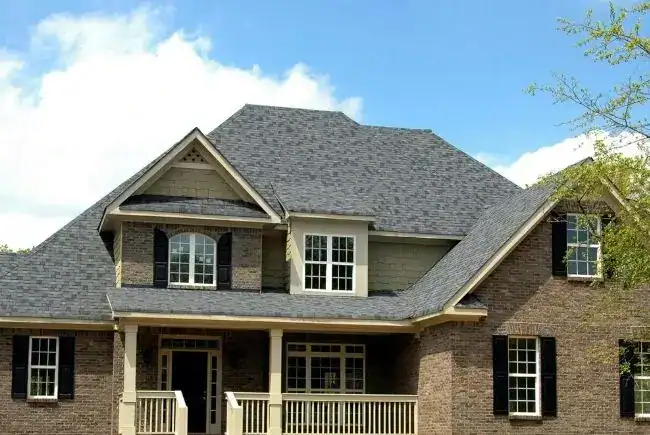 A house with a recycled roofing system.