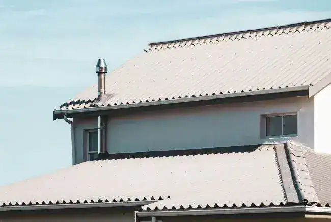 Building with white-colored roofing.