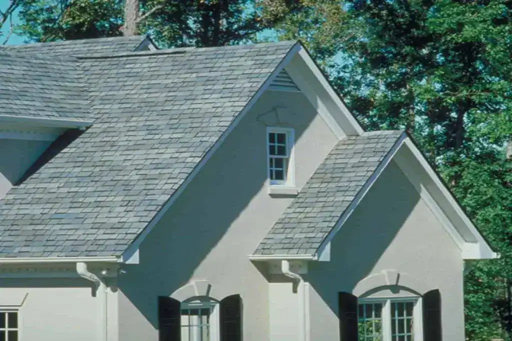 Discoloration of asphalt shingles on roof