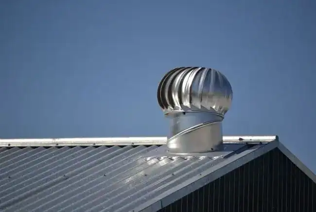 Gray metal roof.
