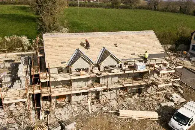 House and roof construction.