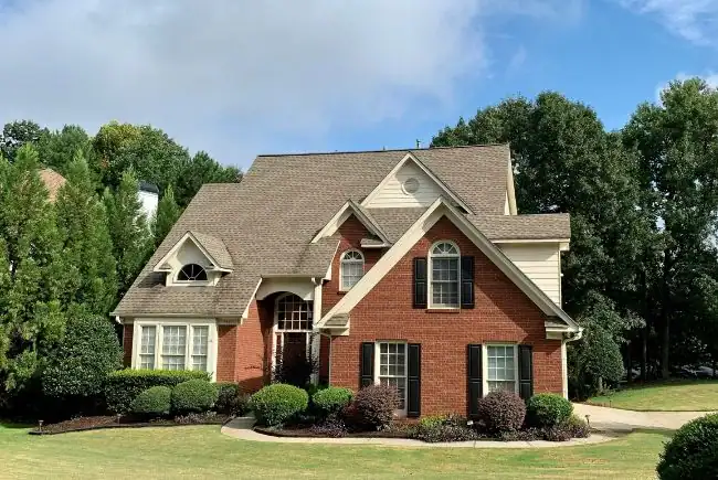 two story house with high quality roof.