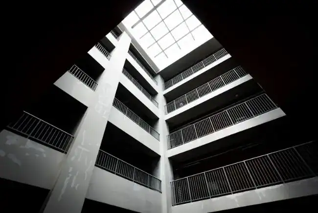 strategically placed windows and roofing for natural light