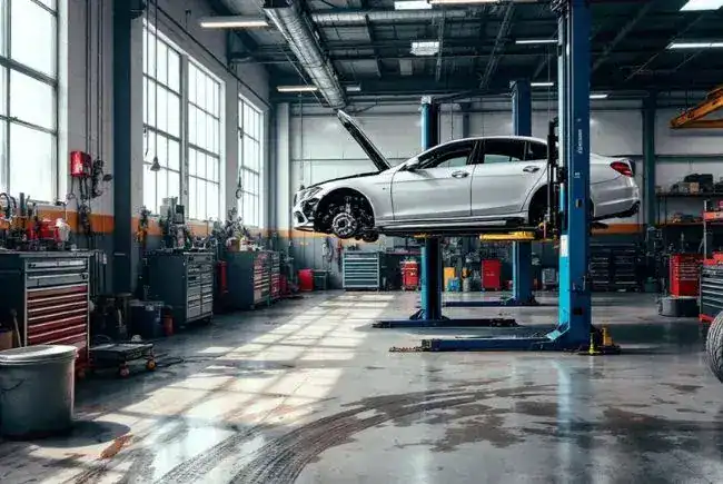 vehicle workshop with natural light