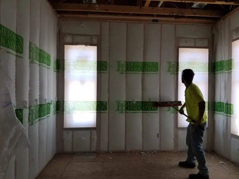 Hometown Insulation installing a new insulation in a new house