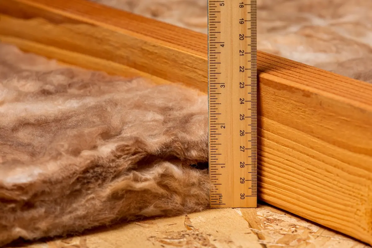 Measuring fiberglass insulation 