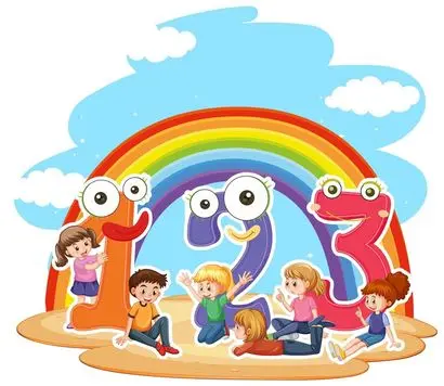 number 123 with face expression children characters 1308 97780
