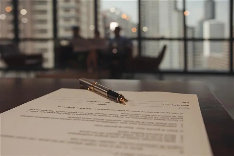 a pen resting on a paper contract, symbolizing agreement and commitment